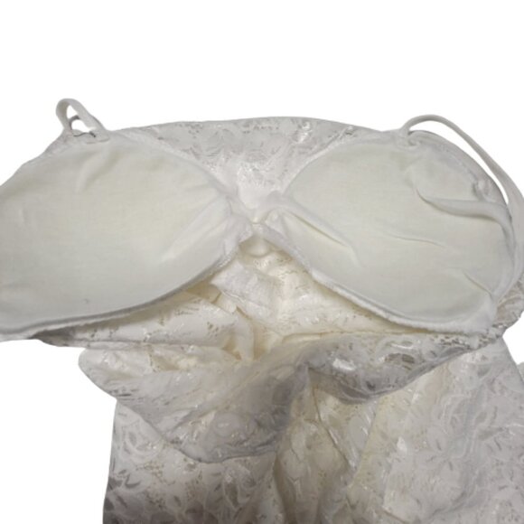 White Lace Long Camisole Lace Tank Top Stretchy Long Camisole - Size L- NEW - Picture 5 of 8